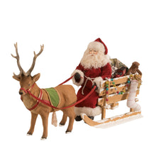 Load image into Gallery viewer, Santa in a One Horse Open Sleigh Vintage Santa by Bethany Lowe Designs