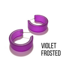 Load image into Gallery viewer, Wide Classic Frosted Hoop Earrings - Clara