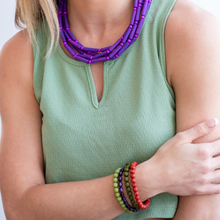 Load image into Gallery viewer, Violet Tube Matte Beaded Sylvie Necklace