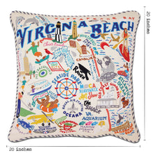 Load image into Gallery viewer, Virginia Beach Hand-Embroidered Pillow by CatStudio