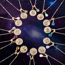 Load image into Gallery viewer, Virgo - Zodiac Blue Amazonite Golden Charm Necklace