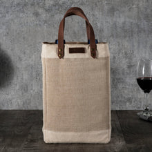 Load image into Gallery viewer, Pinot Jute 2 Bottle Insulated Wine Bag