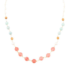 Load image into Gallery viewer, Watermelon Kiss Mint Jasper Golden Long Necklace