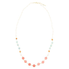 Load image into Gallery viewer, Watermelon Kiss Mint Jasper Golden Long Necklace