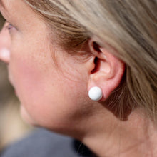 Load image into Gallery viewer, White Ball Stud Earrings