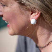 Load image into Gallery viewer, White Mega Ball Stud Earrings
