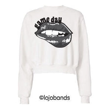 Load image into Gallery viewer, Game Day Lips Cropped Sweatshirt