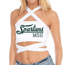 Load image into Gallery viewer, Michigan State White Multi Way Bandeau Top