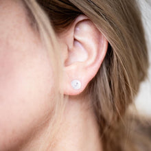 Load image into Gallery viewer, Opal White Small Retro Button Stud Earrings