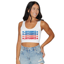Load image into Gallery viewer, Kansas Jayhawks Repeat White Crop Tank Top