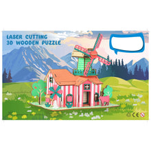 Load image into Gallery viewer, Windmill Model Kit - Wooden Laser-Cut 3D Puzzle (82 Pcs)