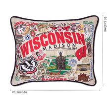 Load image into Gallery viewer, Wisconsin, University of Collegiate Embroidered Pillow by CatStudio