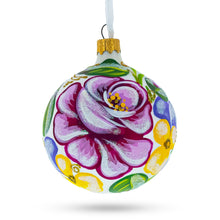 Load image into Gallery viewer, Pink Roses Glass Ball Christmas Ornament 3.25 Inches