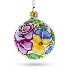 Load image into Gallery viewer, Pink Roses Glass Ball Christmas Ornament 3.25 Inches