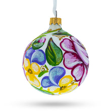 Load image into Gallery viewer, Pink Roses Glass Ball Christmas Ornament 3.25 Inches