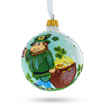 Load image into Gallery viewer, Charming Irish Leprechaun Glass Christmas Ornament 4 Inches