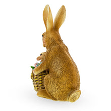 Load image into Gallery viewer, Mother &amp; Baby Bunny Figurine – Rustic Easter &amp; Spring Decor with Floral Basket 7.4 Inches