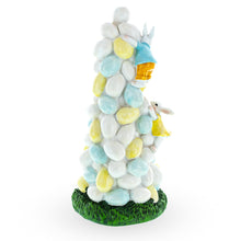Load image into Gallery viewer, Easter Bunny Climbing Egg Tower – Playful Rabbit Figurine for Spring Decor 10.6 Inches