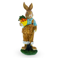 Load image into Gallery viewer, Hardworking Father Bunny with Carrots Basket and Shovel Figurine