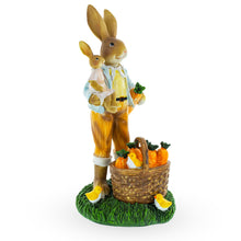 Load image into Gallery viewer, Father &amp; Child Easter Bunny Figurine – Spring Rabbit Statue with Carrots &amp; Chicks 11 Inches