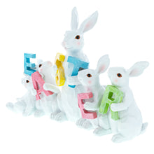 Load image into Gallery viewer, White Bunnies Holding EASTER Letters Figurine 12 Inches