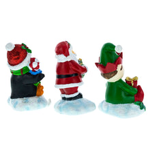 Load image into Gallery viewer, Set of 3 Christmas Stocking Holders Hangers – Santa, Penguin, and Elf Holiday Mantel Decorations