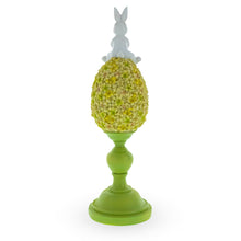 Load image into Gallery viewer, Bunny Perched Atop Floral Easter Egg Figurine
