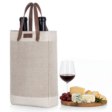 Load image into Gallery viewer, Pinot Jute 2 Bottle Insulated Wine Bag