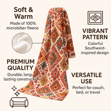 Load image into Gallery viewer, DaDa Bedding Southwestern Havana Geometric Soft Plush Fleece Flannel Throw Blanket (XY1012)