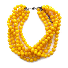 Load image into Gallery viewer, Golden Yellow Beaded Sylvie Statement Necklace