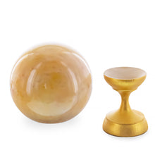 Load image into Gallery viewer, Yellow Polished Marble Stone Sphere