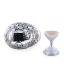 Load image into Gallery viewer, Hand Embossed Flowers Metal Easter Egg