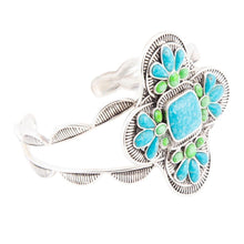 Load image into Gallery viewer, Zion Blue Turquoise Sterling Silver Cuff Bracelet