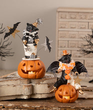 Load image into Gallery viewer, Clowning Cat on Jack | Halloween Decor | Bethany Lowe